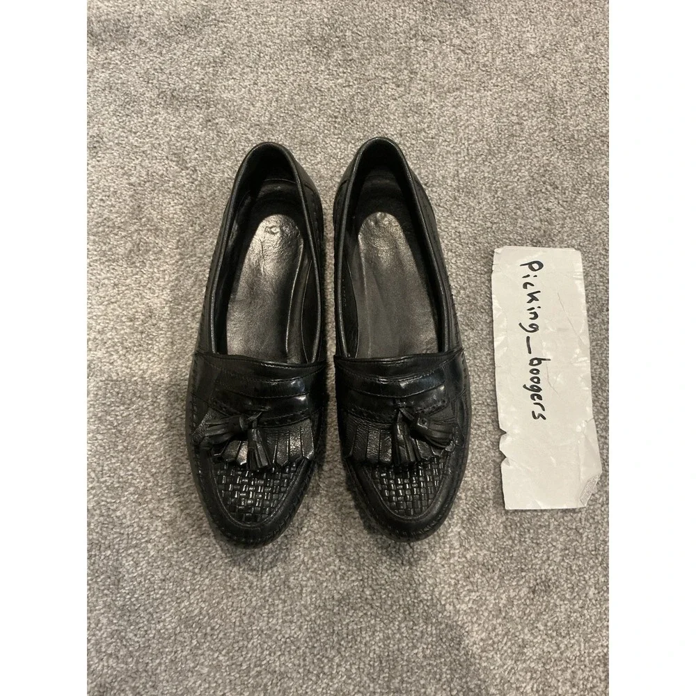 Florsheim Black mens Leather Loafers Black‎ Tassel kiltie size 8 1/2